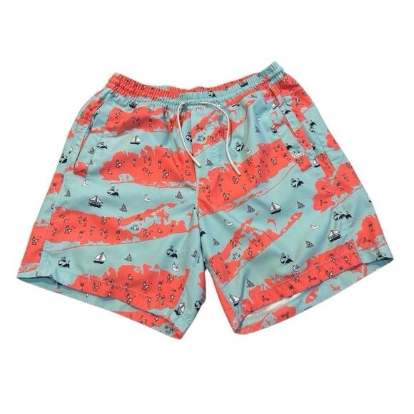 Birddogs Swimming Shorts Mens Medium Beach Party Narwhal Print Lined Hybrid - Picture 1 of 10